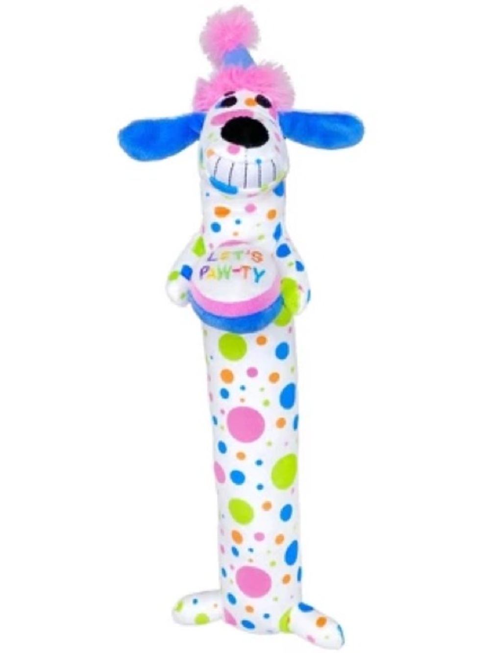 Boots & Barkley Plush Party Polka Dot Dog Toy - White, Pink, Blue, Green